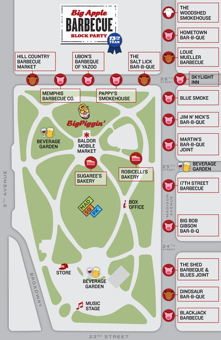 Big Apple Barbecue Block Party Map